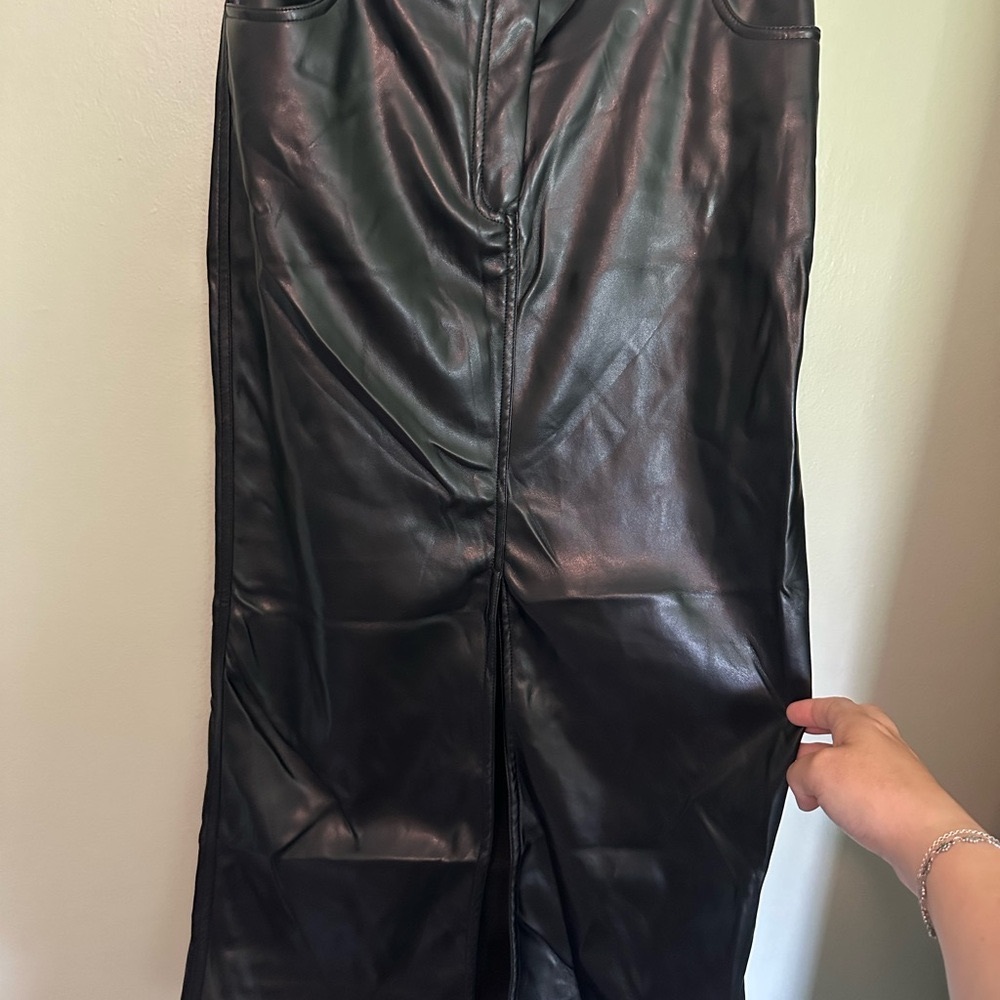 Bailey 44 Black Maxi Pencil Skirt Ruched Slit